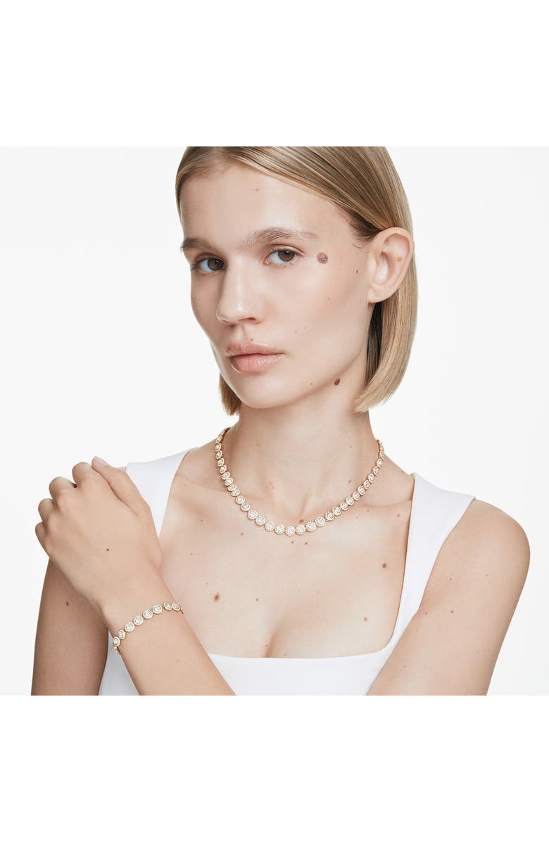 Swarovski Una Angelic Crystal Tennis Necklace & Bracelet Set, Alternate, color, White/ Gold