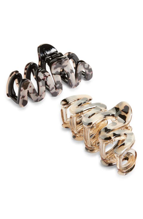 Assorted 2-Pack Squiggly Jaw Clips