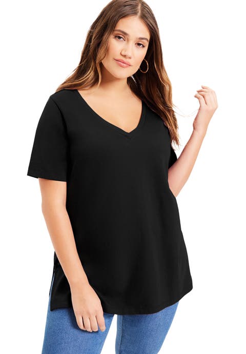 Short-Sleeve V-Neck One + Only Tunic