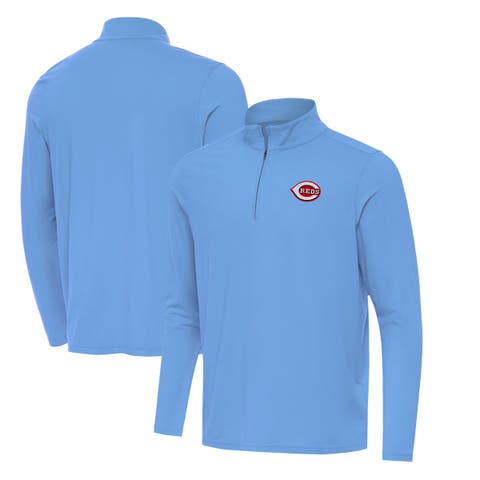 Men's Antigua  Powder Blue Cincinnati Reds Intent Quarter-Zip Top