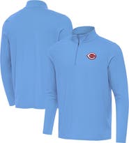 ANTIGUA Men's Antigua  Powder Blue Cincinnati Reds Intent Quarter-Zip Top