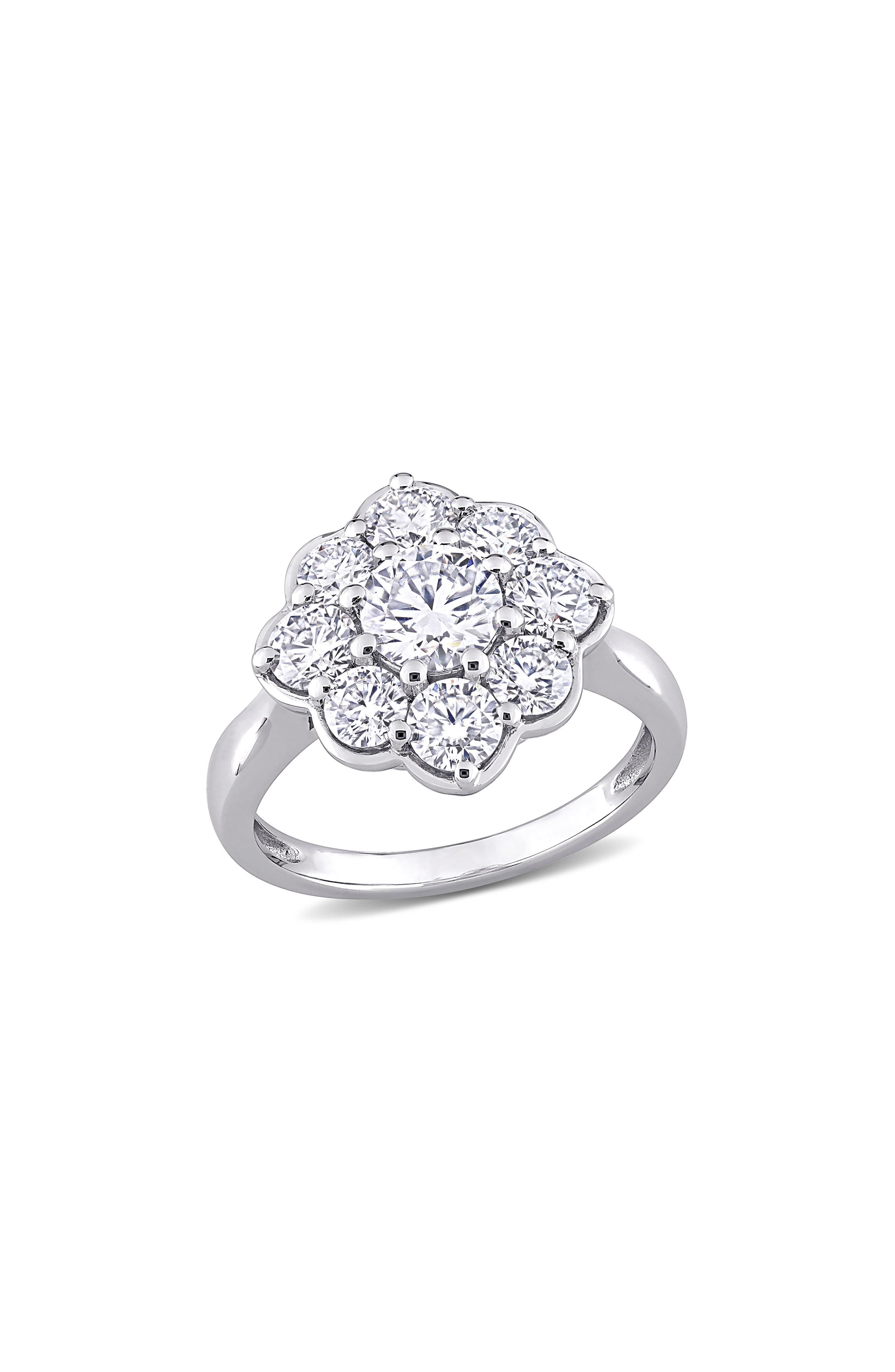 DELMAR Lab-Created Moissanite Flower Ring