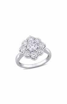 DELMAR Lab-Created Moissanite Flower Ring
