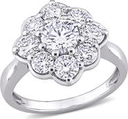 DELMAR Lab-Created Moissanite Flower Ring