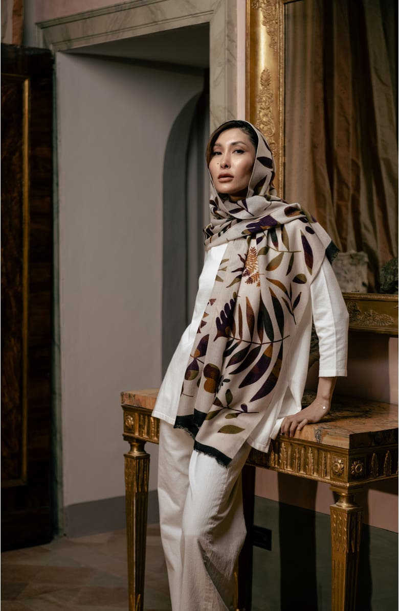 Elizabetta Georgia - Wool Scarf, Alternate, color, Beige