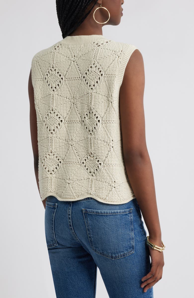 Treasure & Bond Bouclé Pointelle Sweater Vest, Alternate, color, Ivory Dove