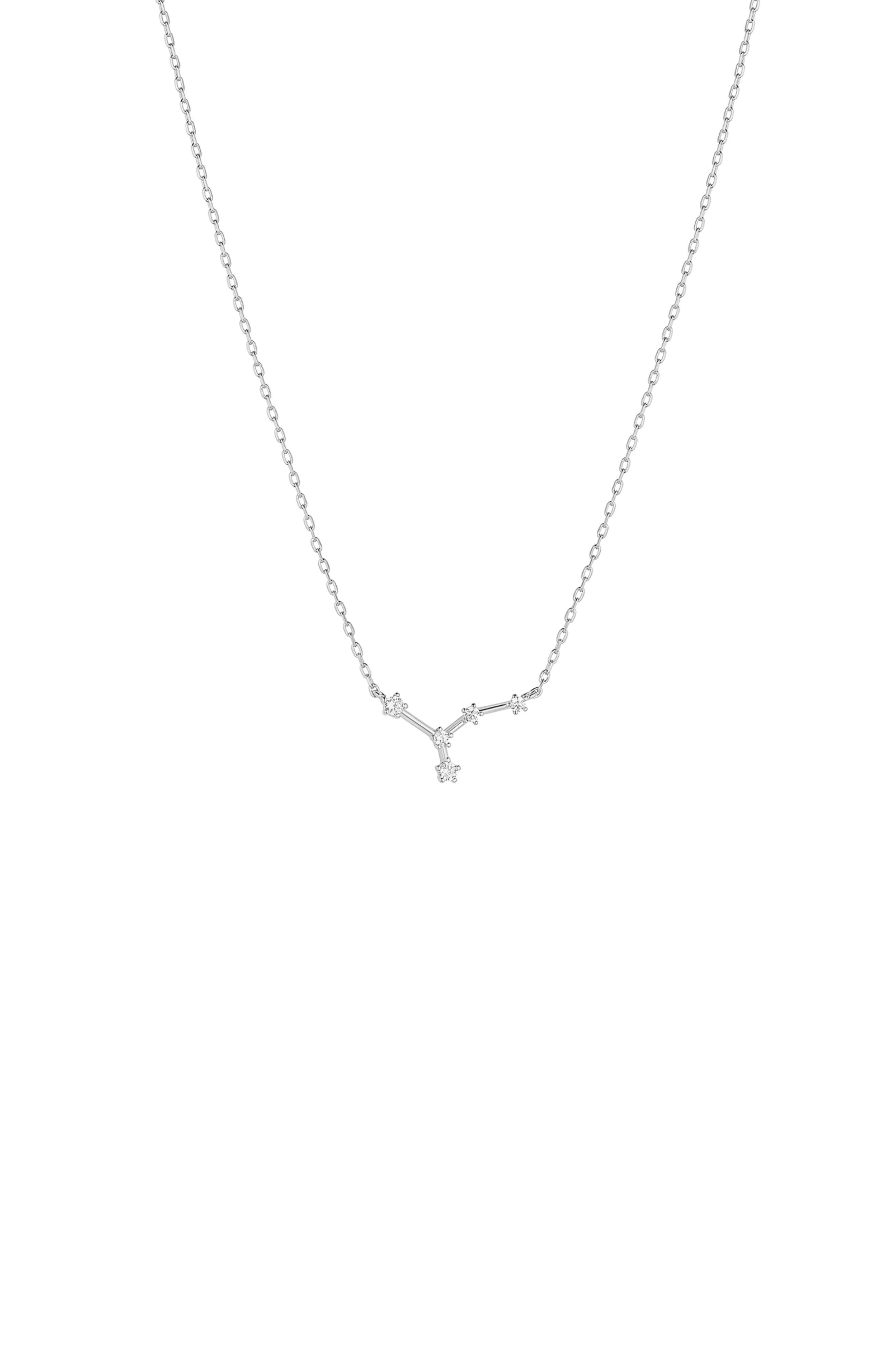 Bearfruit Jewelry 14k Gold Constellation Zodiac Necklace, 12 Zodiac Constellation Holiday Gift Idea In Silver