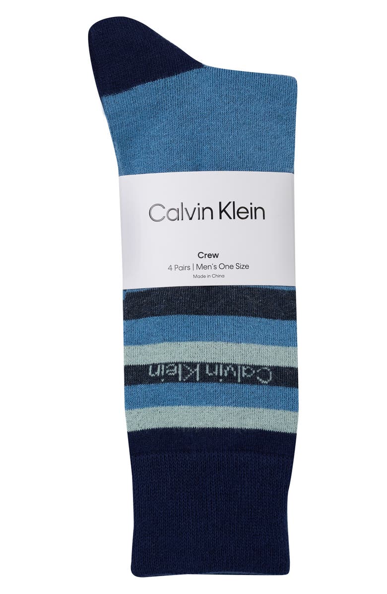 Calvin Klein 4-Pack Assorted Dress Socks, Alternate, color, Blue Multi