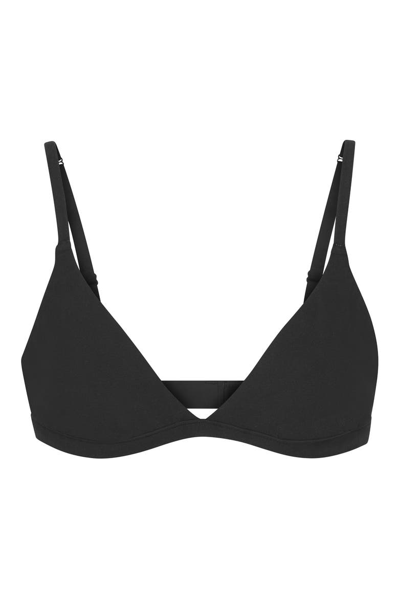 Cotton Stretch Jersey Triangle Bralette, Main, color, SOOT