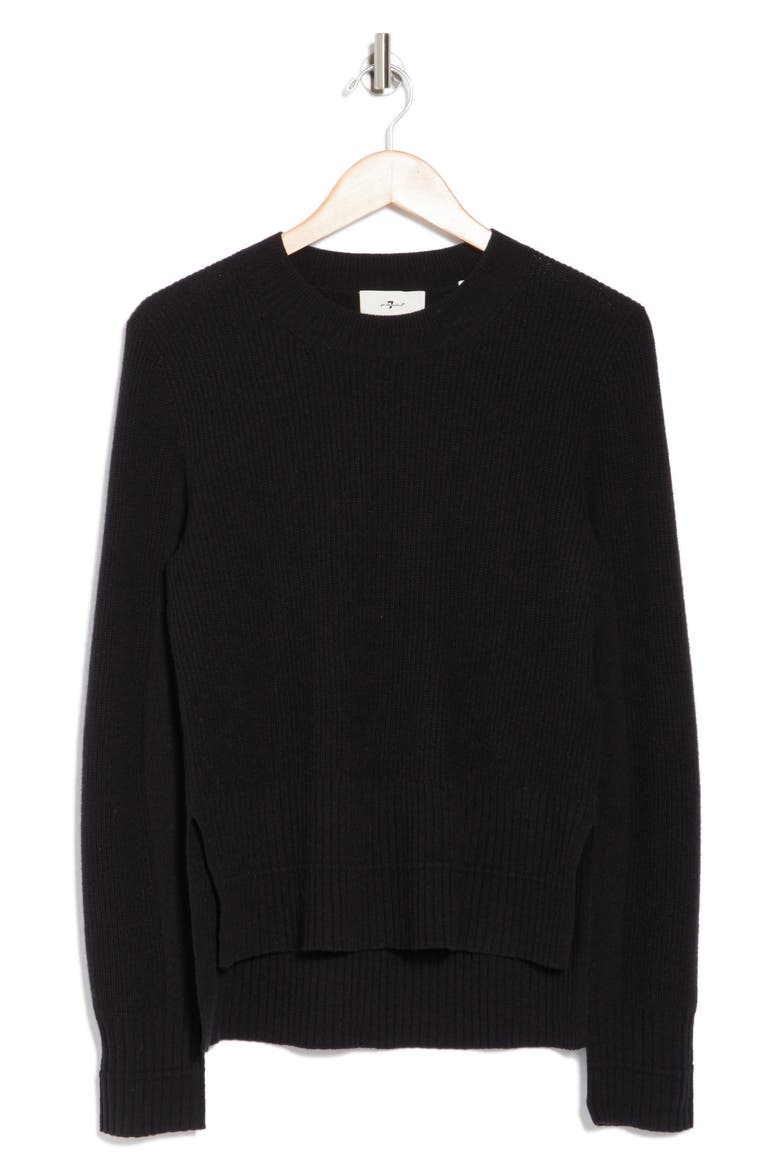 Cozy Wool & Cashmere Sweater, Alternate, color, BLACK