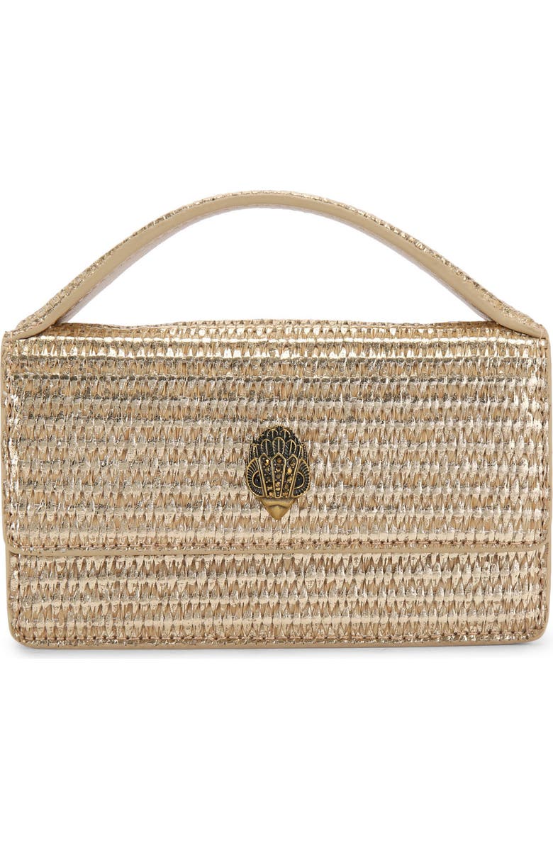 Kurt Geiger London Extra Small Bond Genuine Calf Hair & Leather Top Handle Bag, Main, color, Gold