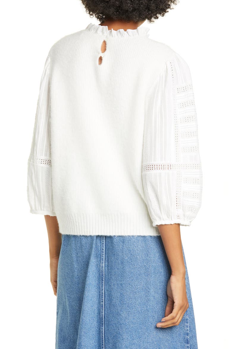 Sea Pascale Mixed Media Sweater, Alternate, color, CREAM