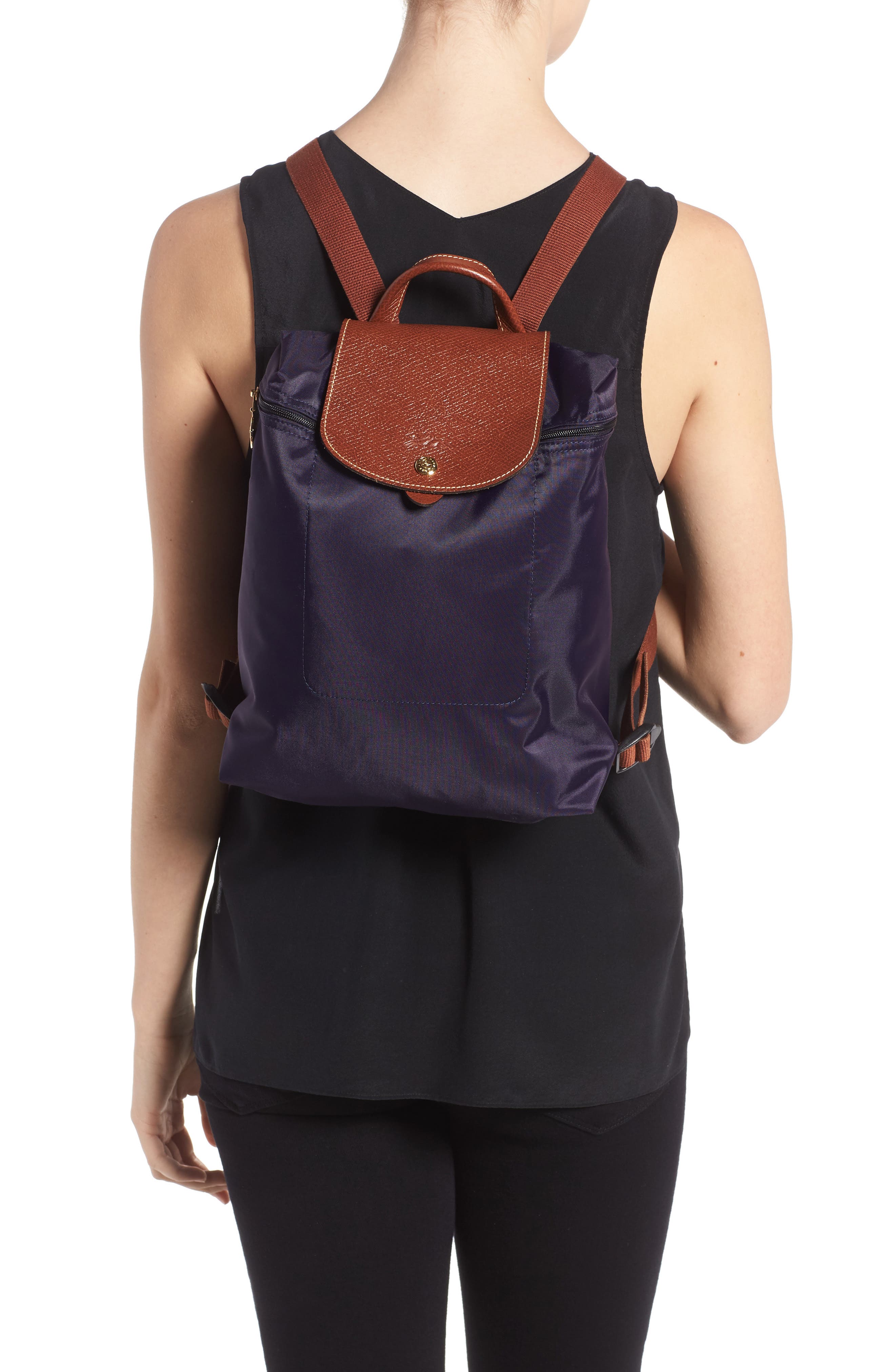 Le Pliage Nylon Canvas Backpack, Alternate, color, BILBERRY
