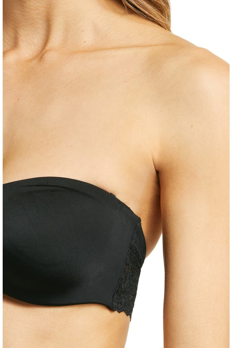 Adapt Smooth Bandeau Strapless Bra, Alternate, color, BLACK