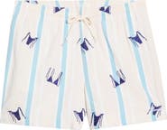 PacSun Bikini Embroidered Stripe Swim Trunks