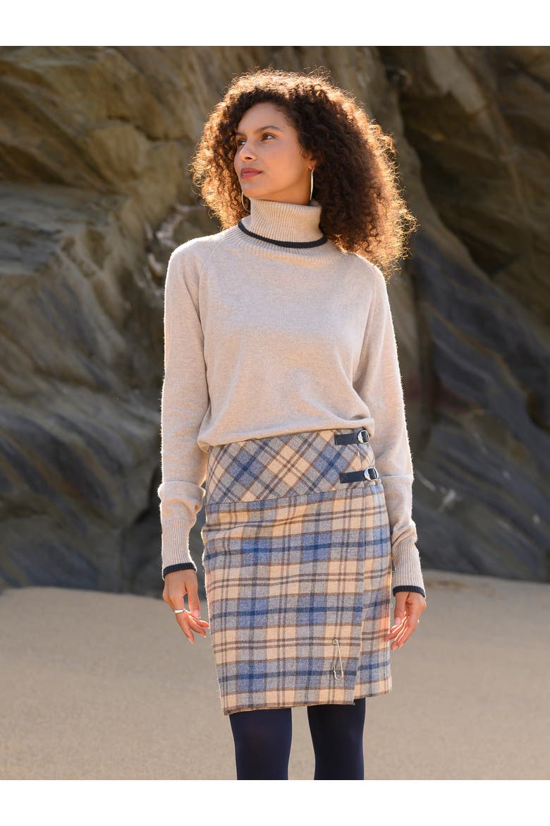 Geelong Wool Slouch Turtleneck Sweater, Alternate, color, OATMEAL / SLATE