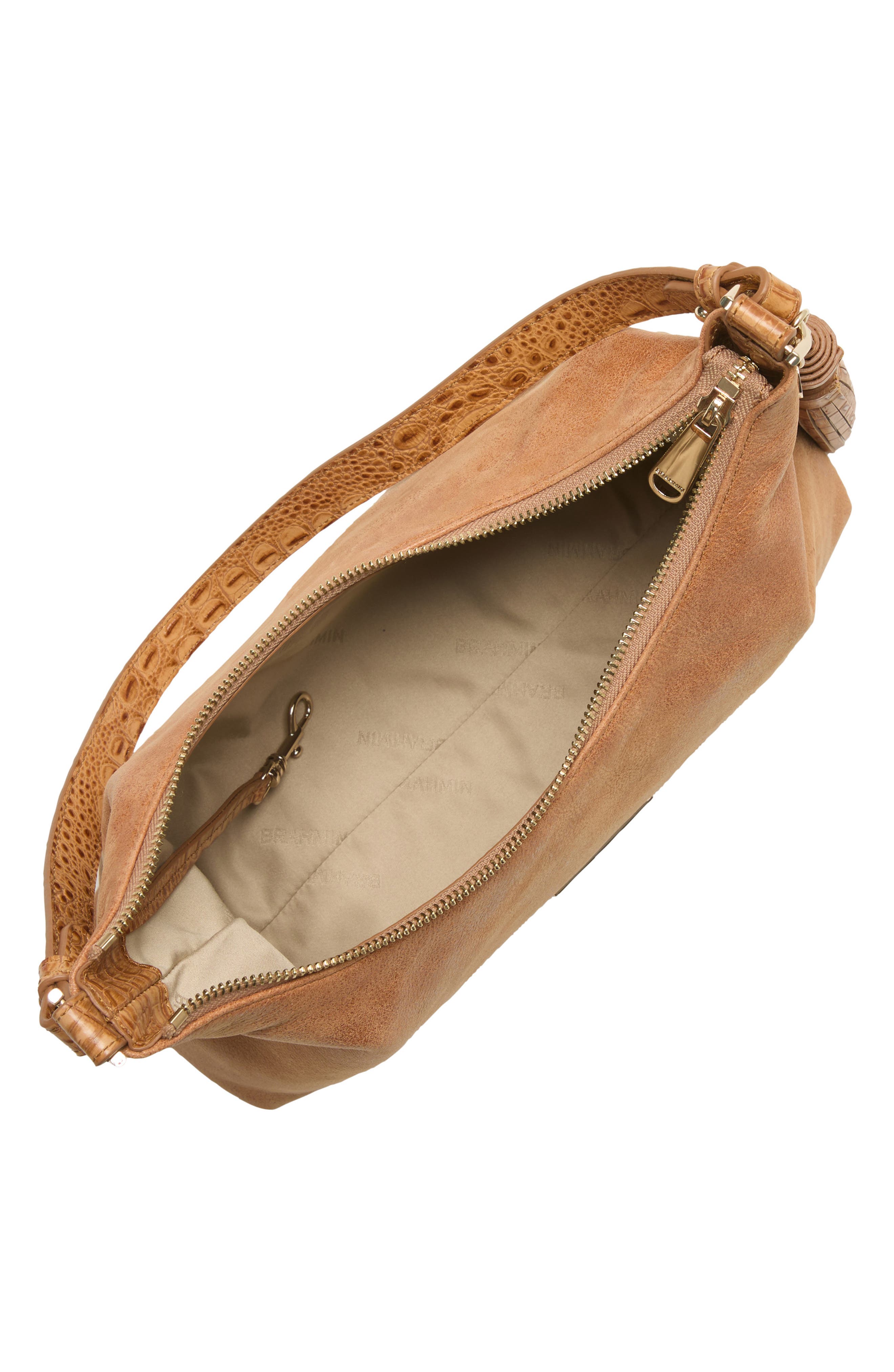 Brahmin Olivia Leather Shoulder Bag, Alternate, color, Tan