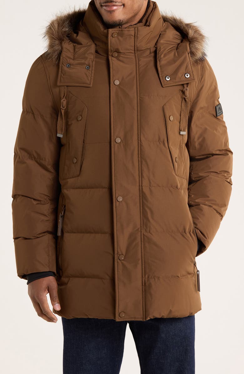 Andrew Marc Gattaca Faux Fur Trim Parka, Alternate, color, Cappuccino