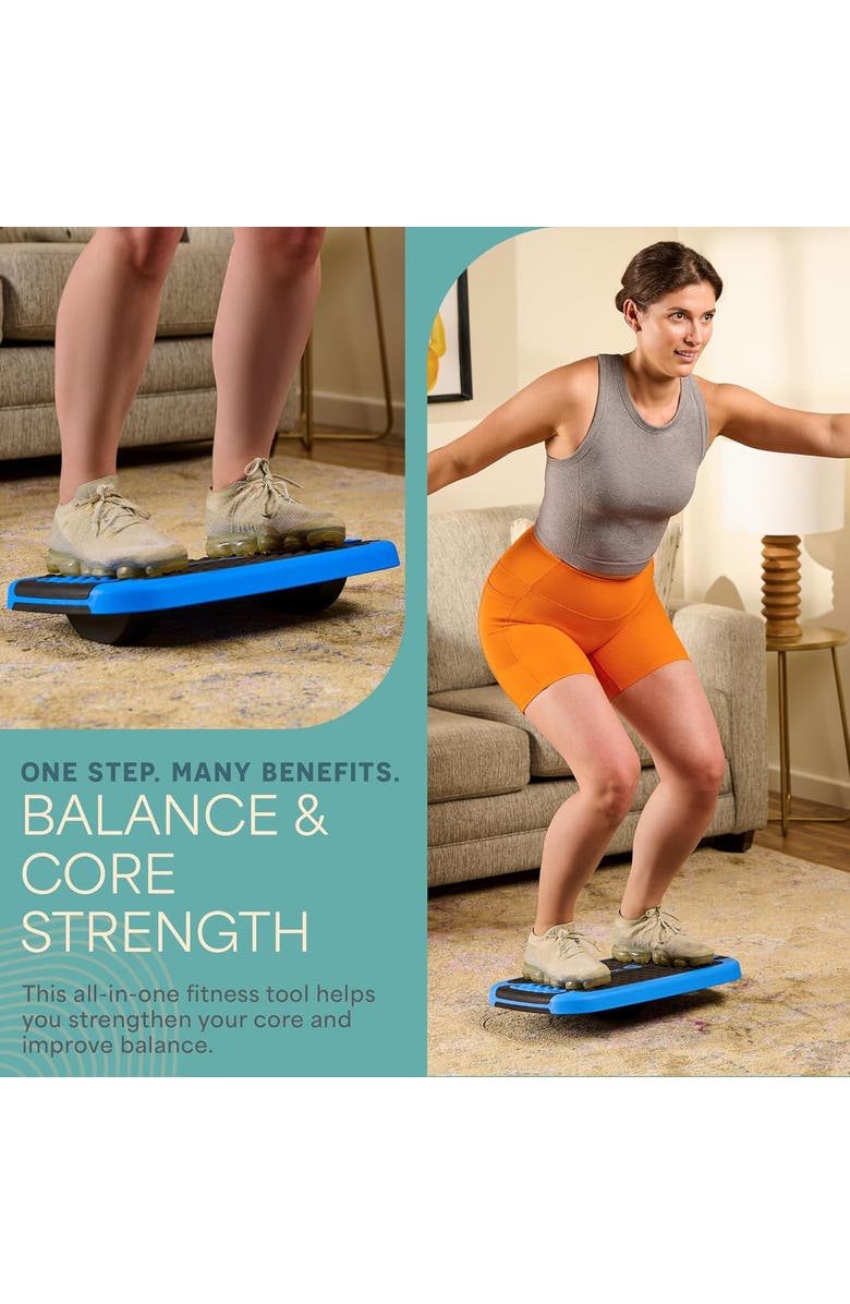 Lifepro Aeroflex 4in1 Aerobic Step Platform Balance Board Slant Board Exercise, Alternate, color, Blue