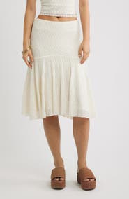 BP. Lace Handkerchief Midi Skirt