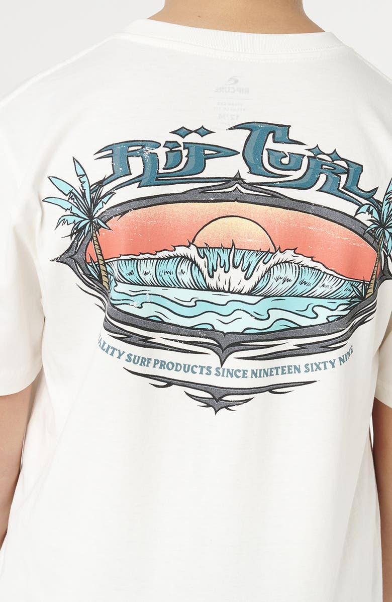 Rip Curl Kids' Hazed and Tubed Graphic Tee, Alternate, color, Bone