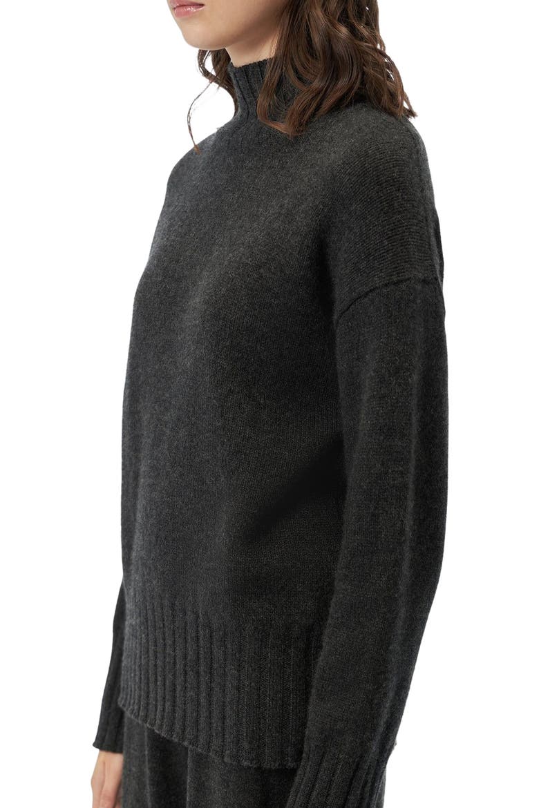Relaxed-Fit Cashmere Turtleneck, Alternate, color, charcoal