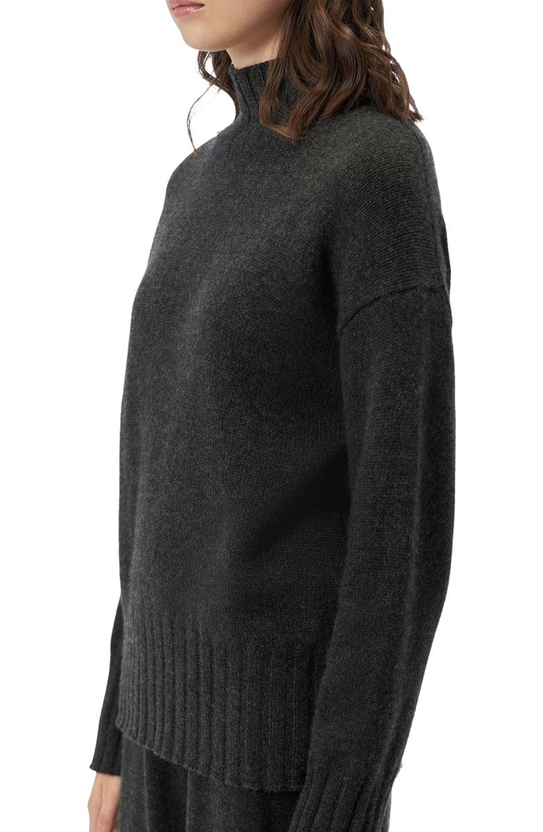 GOBI Mongolian Cashmere Relaxed-Fit Cashmere Turtleneck, Alternate, color, Charcoal