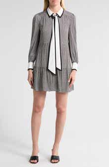 Alice + Olivia Carol Tie Neck Tunic Minidress