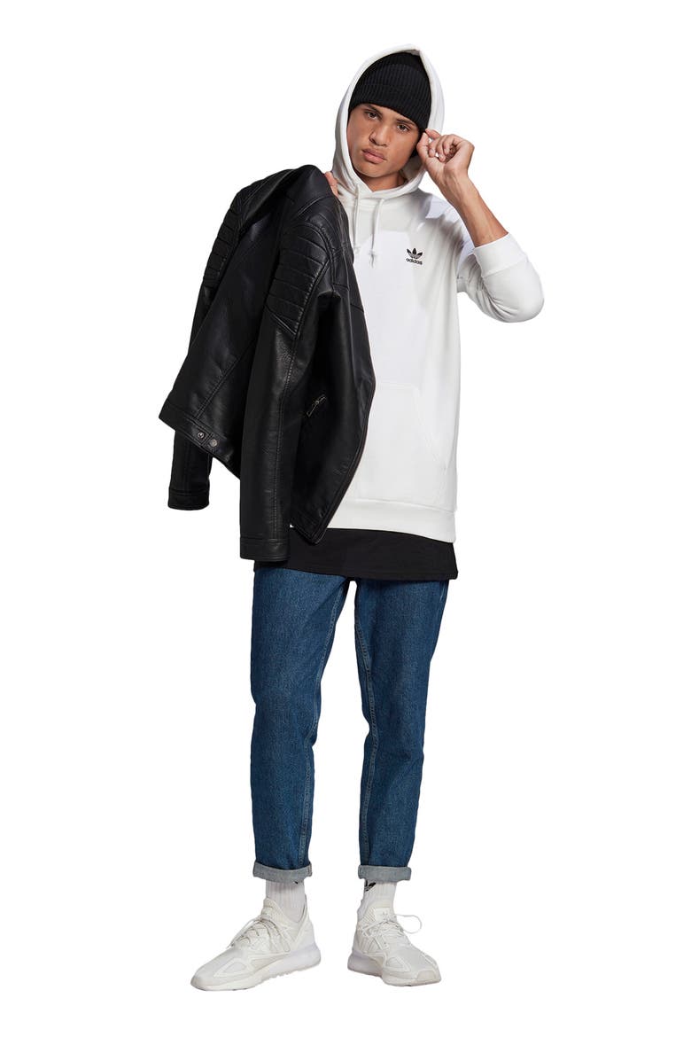Essential Pullover Hoodie, Alternate, color, WHITE/ BLACK