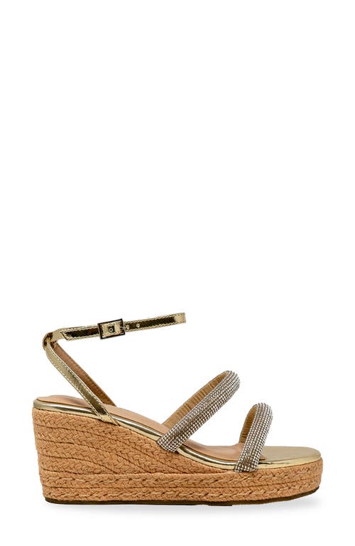 Chase & Chloe Chase And Chloe Rhinestone Strap Espadrille Wedge Sandal