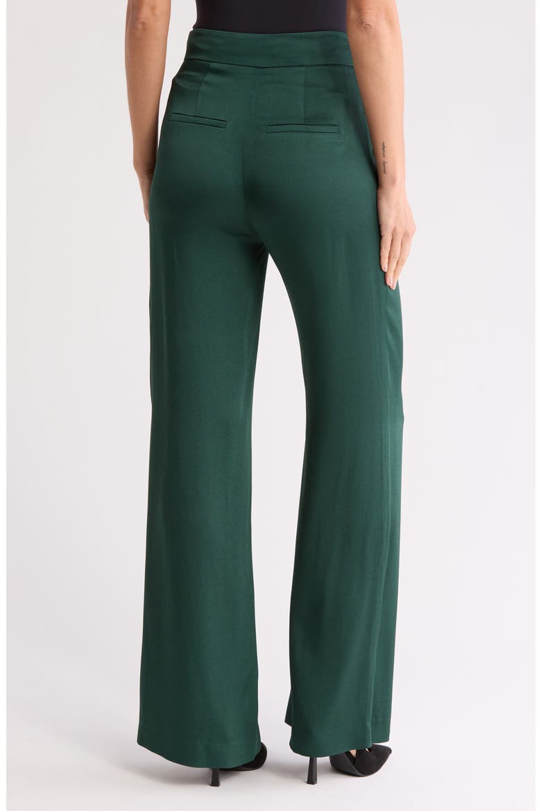Robinne Wide Leg Stretch Cotton Pants, Alternate, color, DARK GREEN