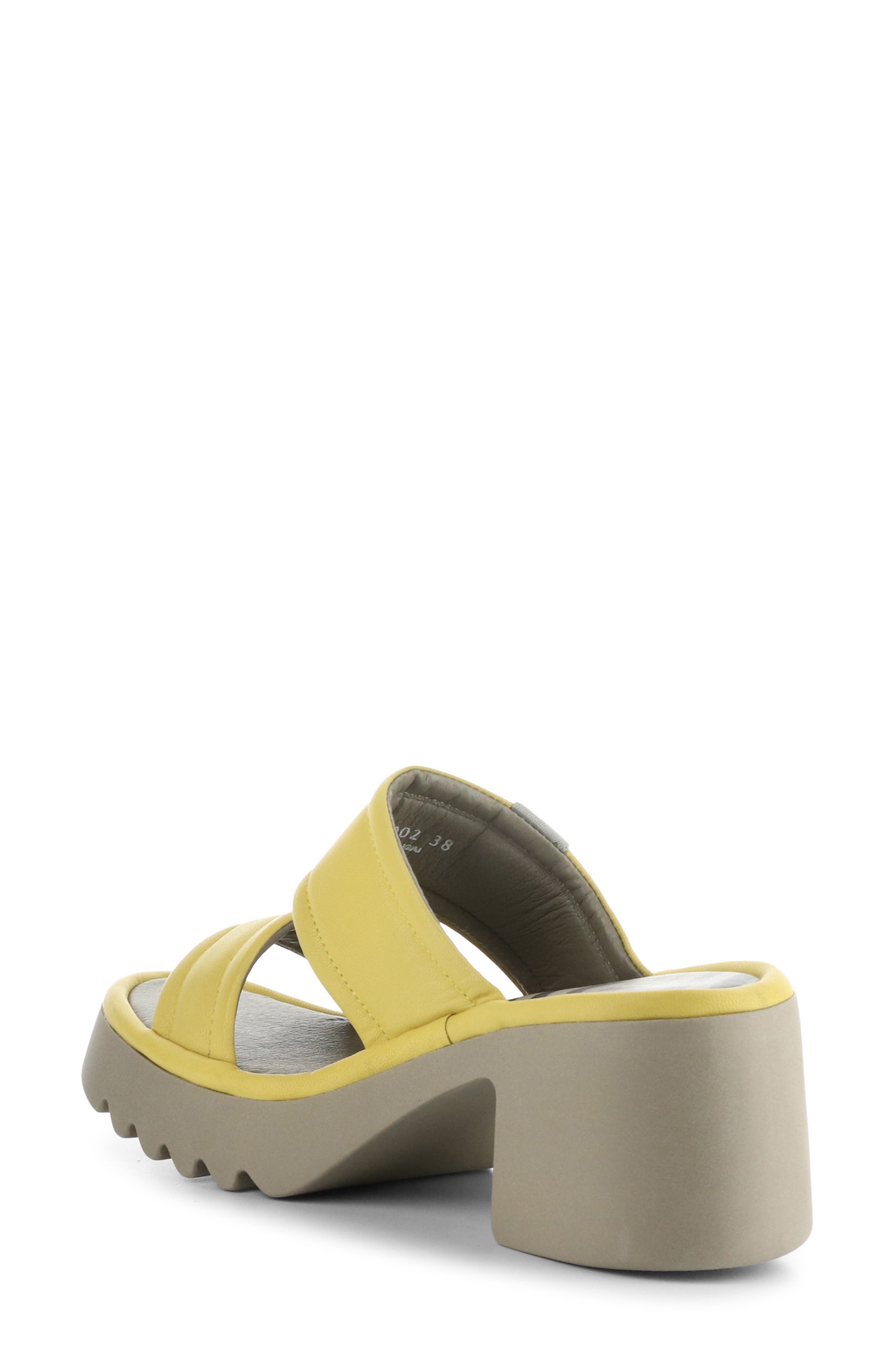 Fly London Mava Block Heel Platform Slide Sandal, Alternate, color, 002 Yellow Ceralin