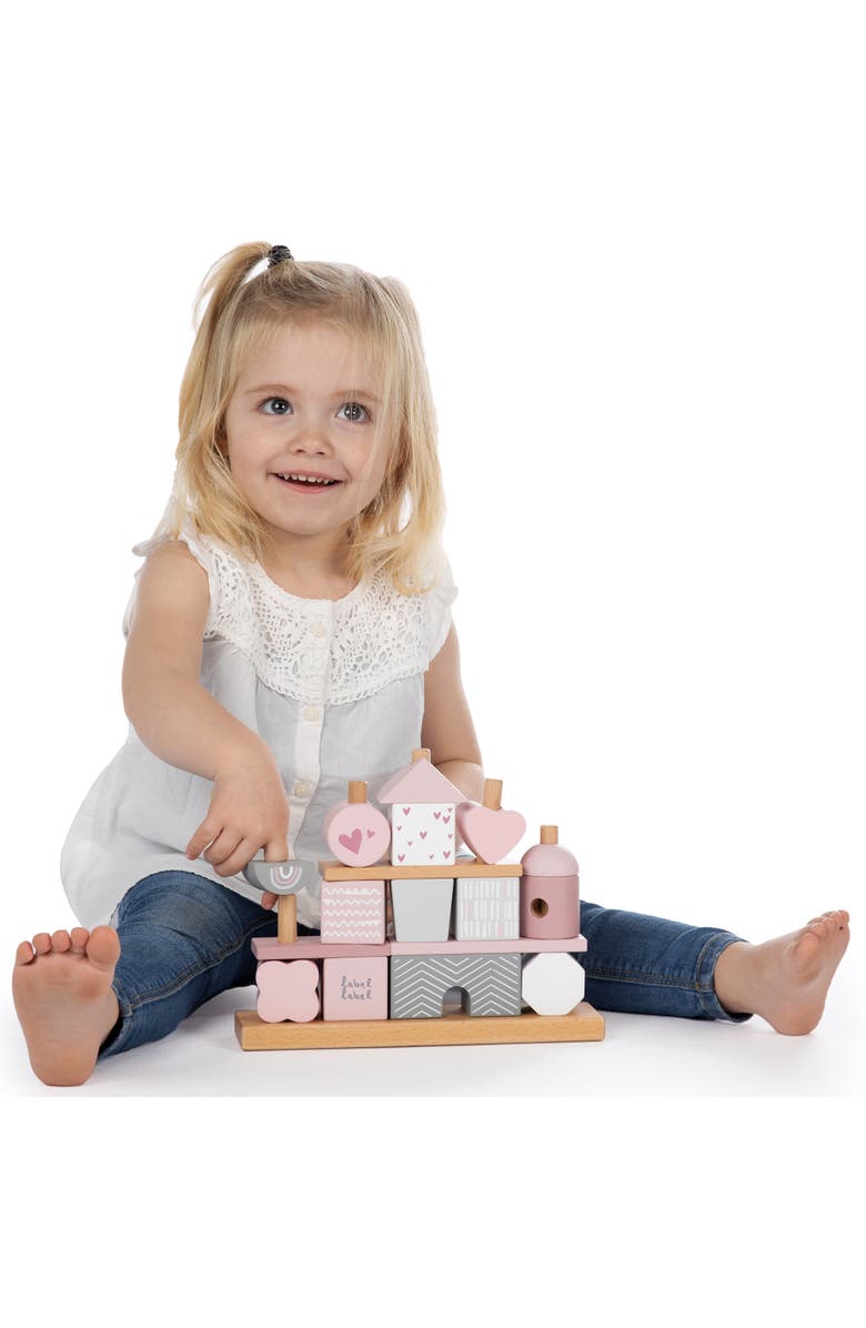 Label Label Stacking Blocks House Pink, Wooden & Colored Blocks, 18M+, Alternate, color, Multicolored