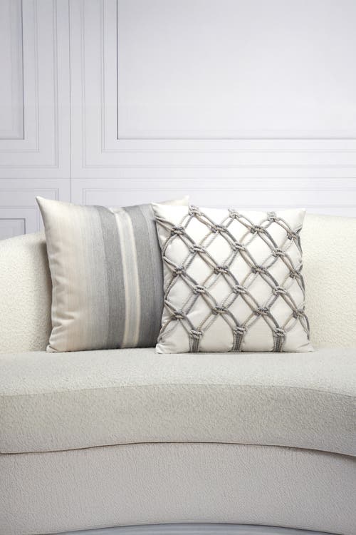Elaine Smith Rope Hand Knotted Macrame Indoor & Outdoor Woven Accent Pillow, 20x20