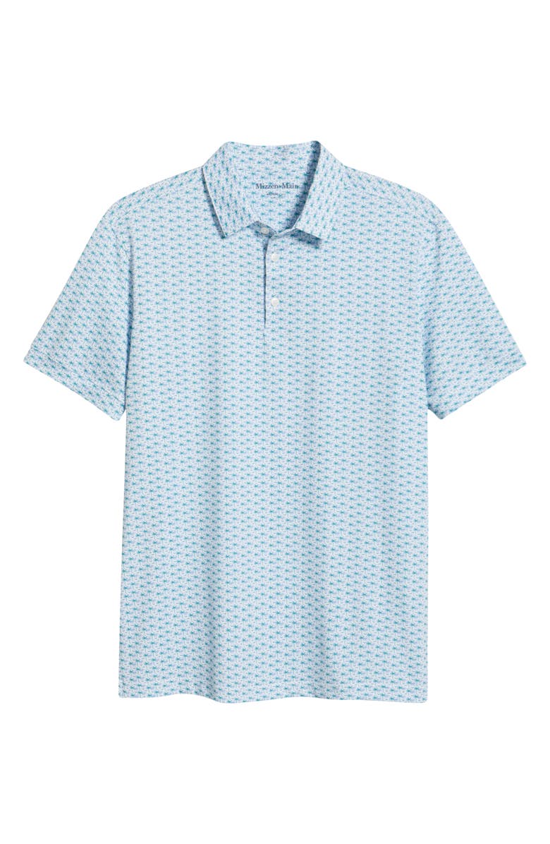 Mizzen+Main Versa Trim Fit Palm Tree Print Golf Polo, Alternate, color, White Island Time