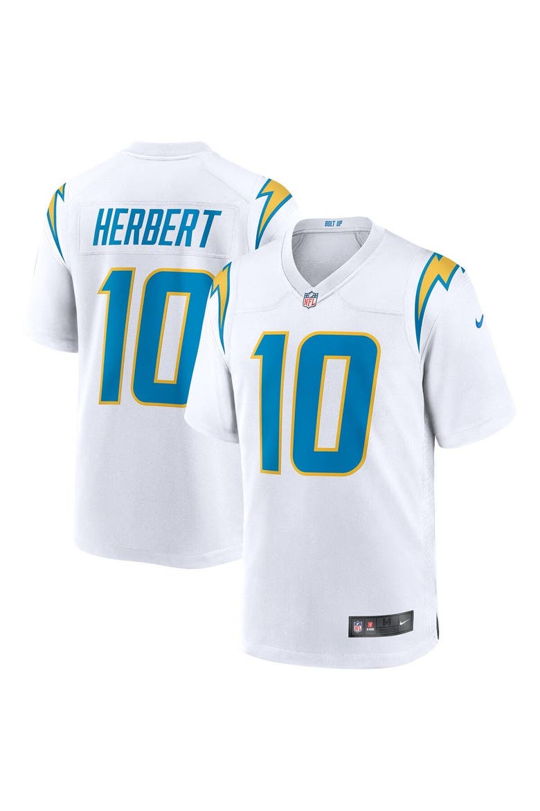 Men's Nike Justin Herbert White Los Angeles Chargers Game Jersey, Alternate, color, White
