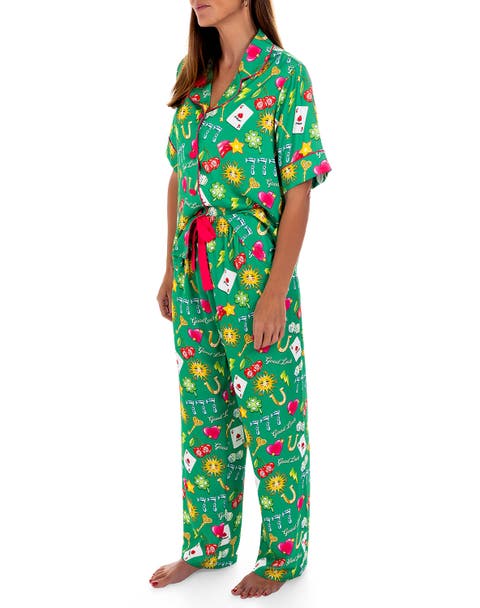 Women's Lucky Silky Short Sleeve Pant Set
