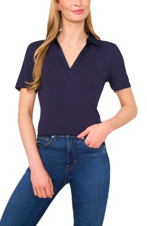Cece Mixed Media Johnny Collar Polo