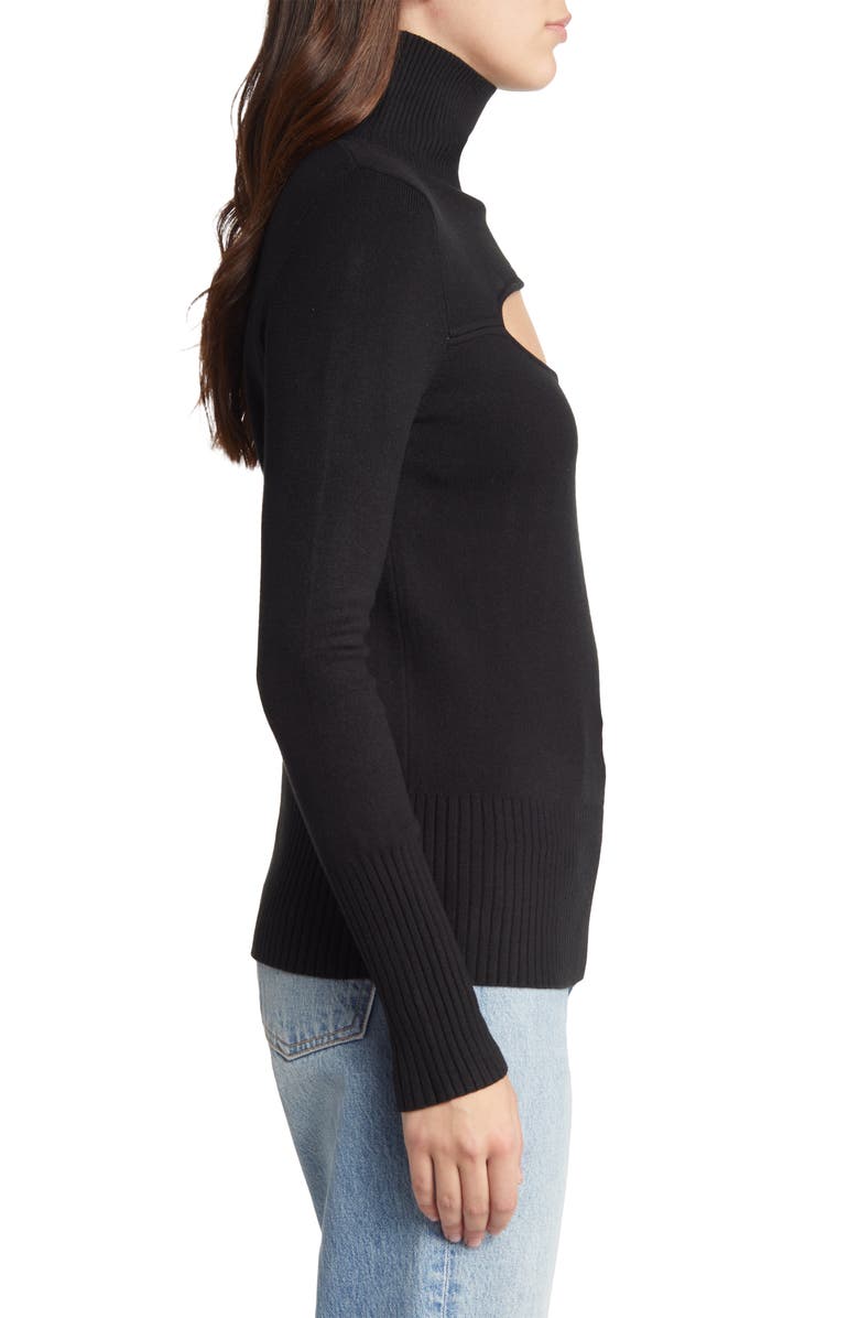 French Connection Cutout Turtleneck Sweater, Alternate, color, 