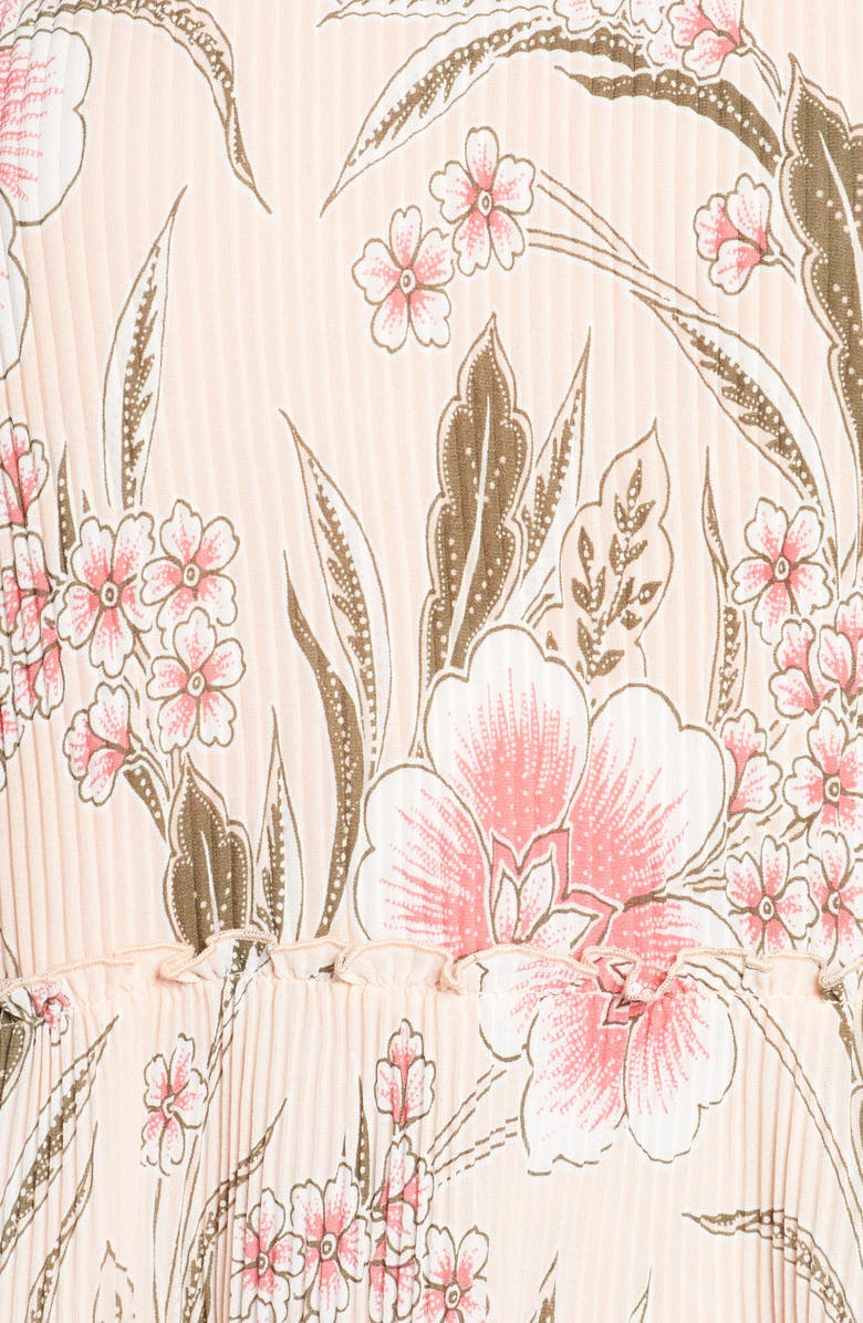 Single Thread Pleated V-Neck Floral Blouse, Alternate, color,