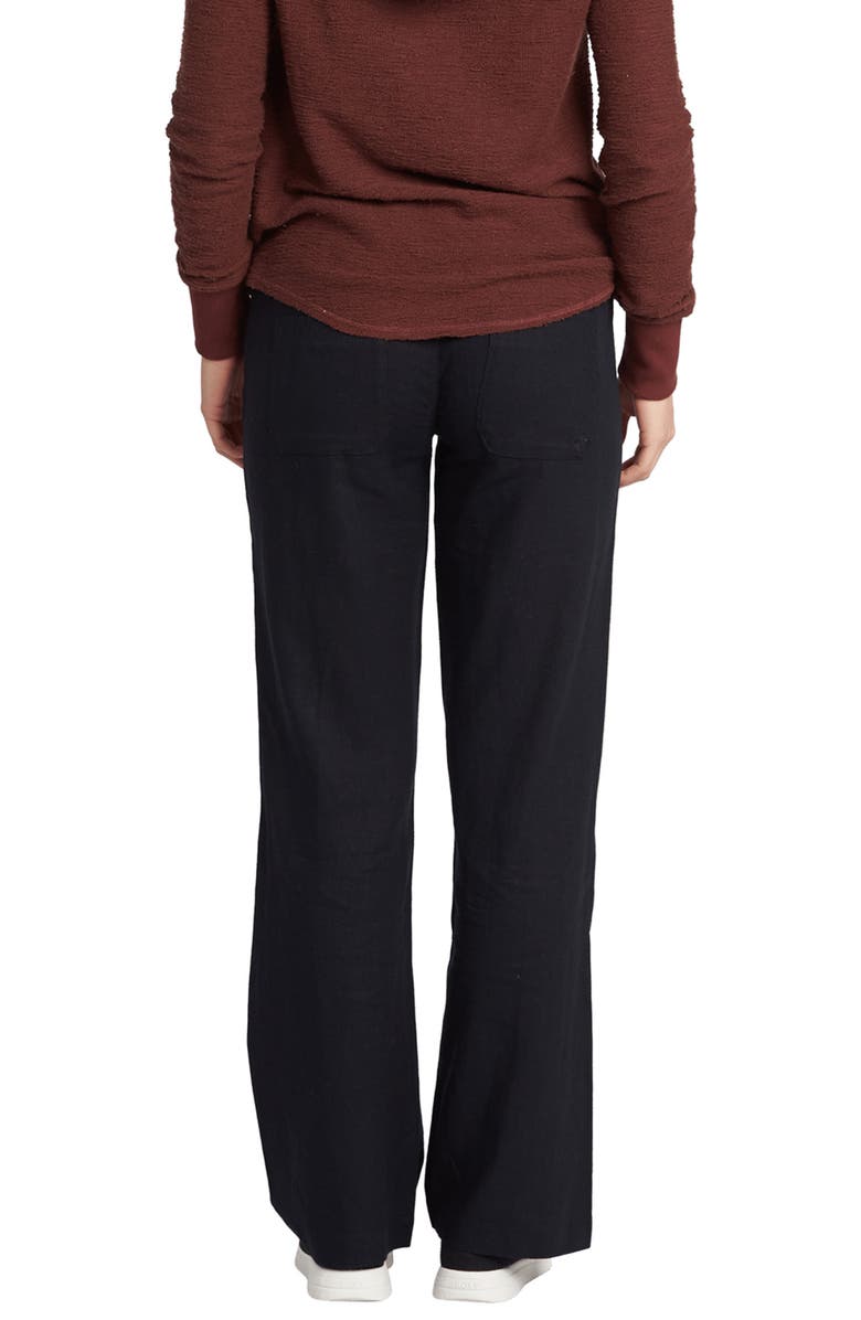 Roxy Oceanside Linen Blend Drawstring Pants, Alternate, color, Anthracite