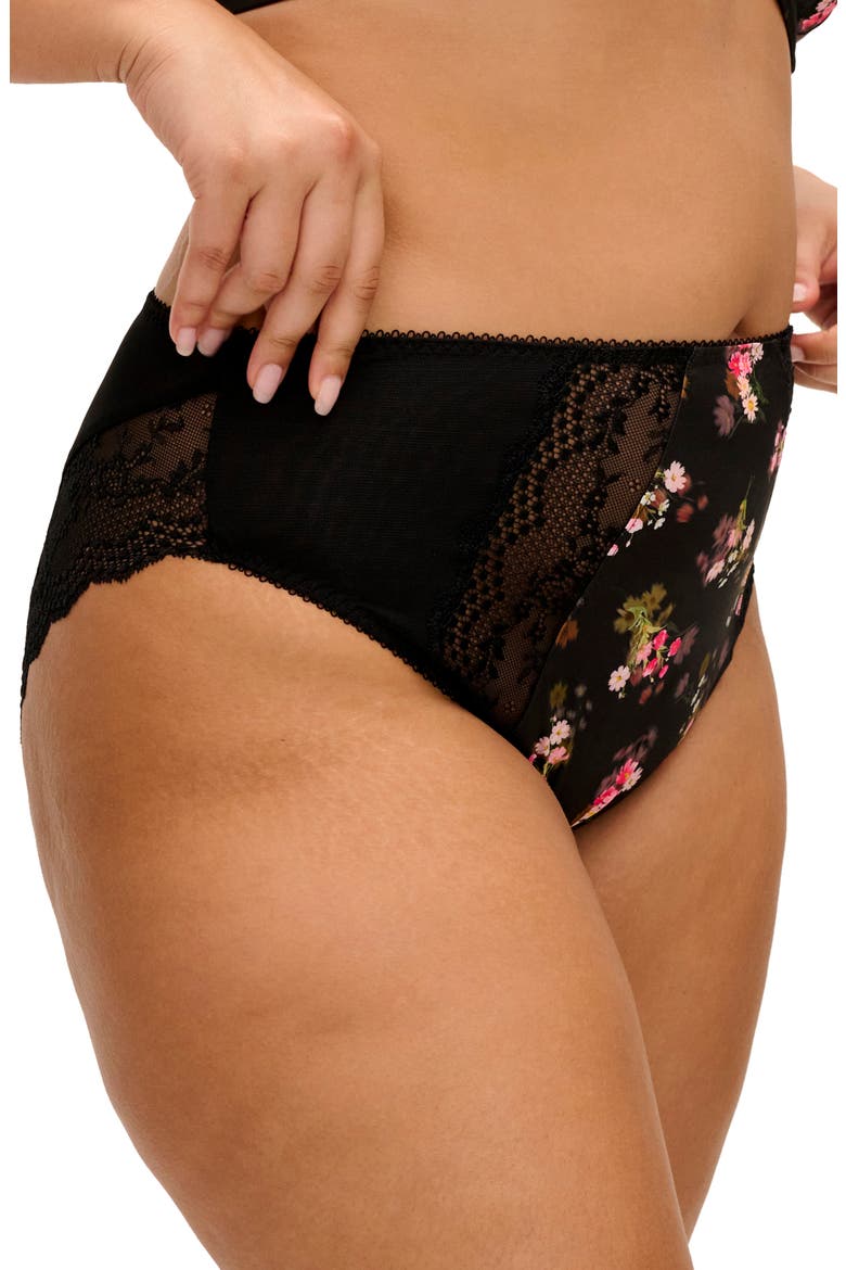 Lucie High Leg Briefs, Alternate, color, FLEUR