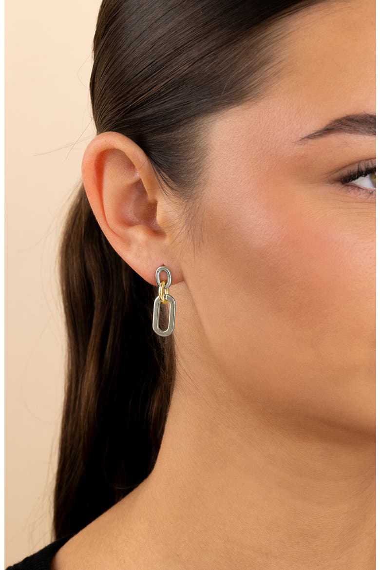 Amelie Dualtone Link Drop Earrings, Alternate, color, DUALTONE