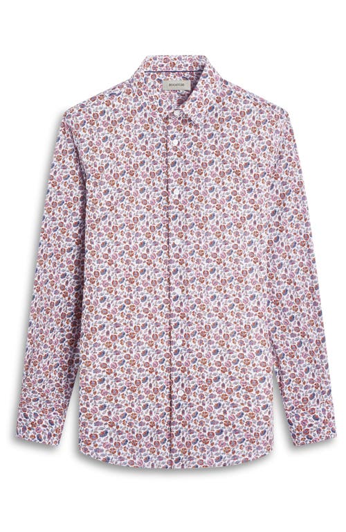 Bugatchi Julian Shaped Fit Floral Stretch Cotton Button-up Shirt In Jaffa