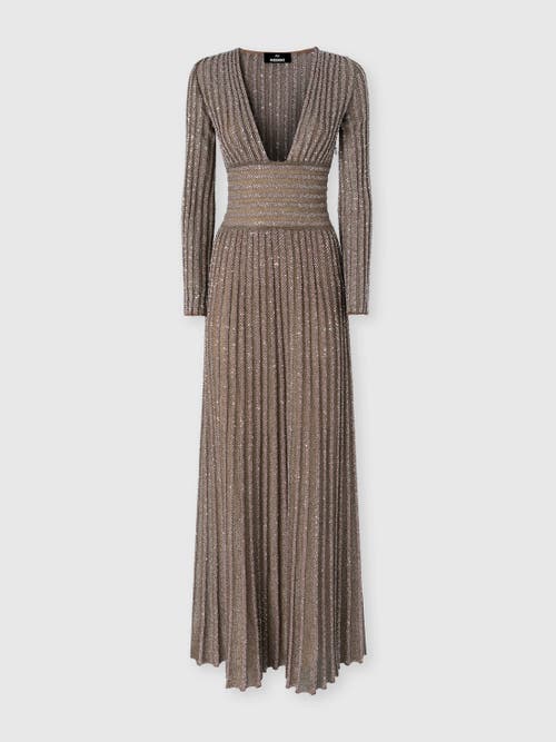 Missoni Long Dress With Deep Neckline And Sequins in Pink at Nordstrom, Size 46