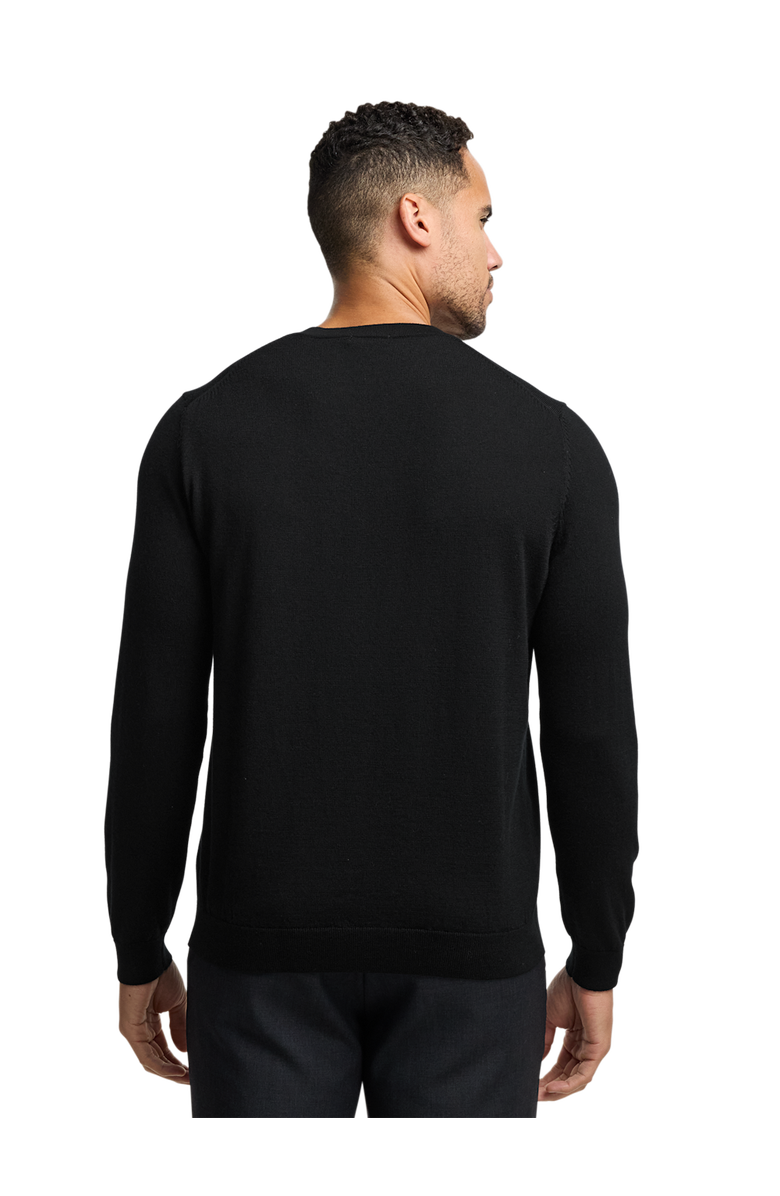 Paul Fredrick Washable Merino Wool V-neck Sweater, Alternate, color, Black