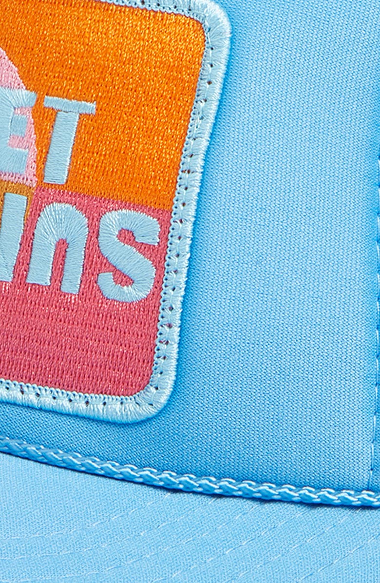 Friday Feelin’ Sunset Sunrise Trucker Hat, Alternate, color, Blue