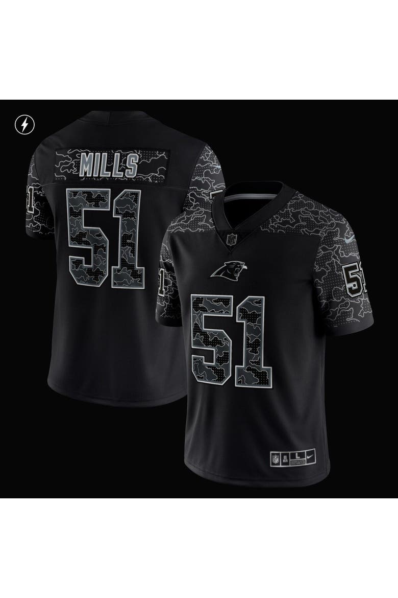 Men's Nike Sam Mills Black Carolina Panthers Retired Player RFLCTV Limited Jersey, Alternate, color, Black