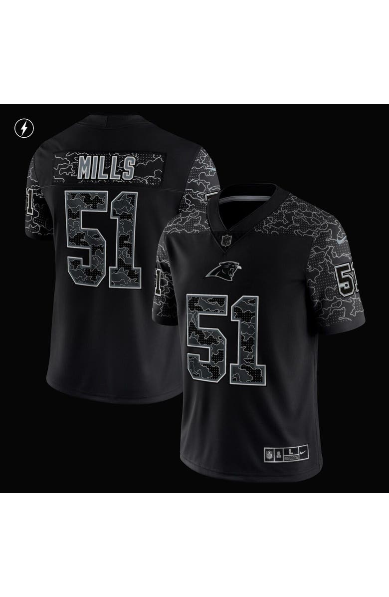 Nike Men's Nike Sam Mills Black Carolina Panthers Retired Player RFLCTV Limited Jersey, Alternate, color, 
