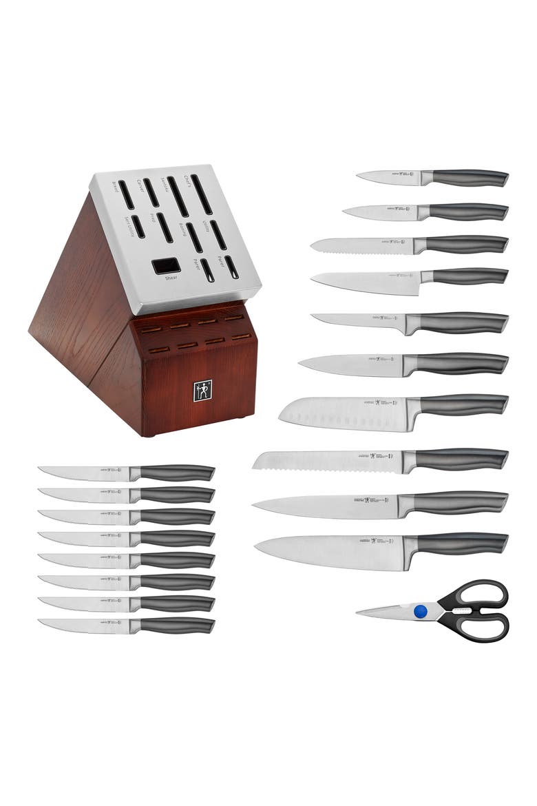 Graphite Stainless Steel Knife Block 20-Piece Set, Alternate, color, SILVER